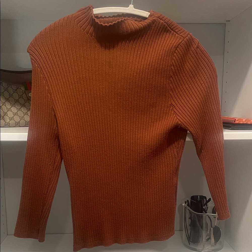 Bagatelle Terracotta Ribbed Women's Sweater